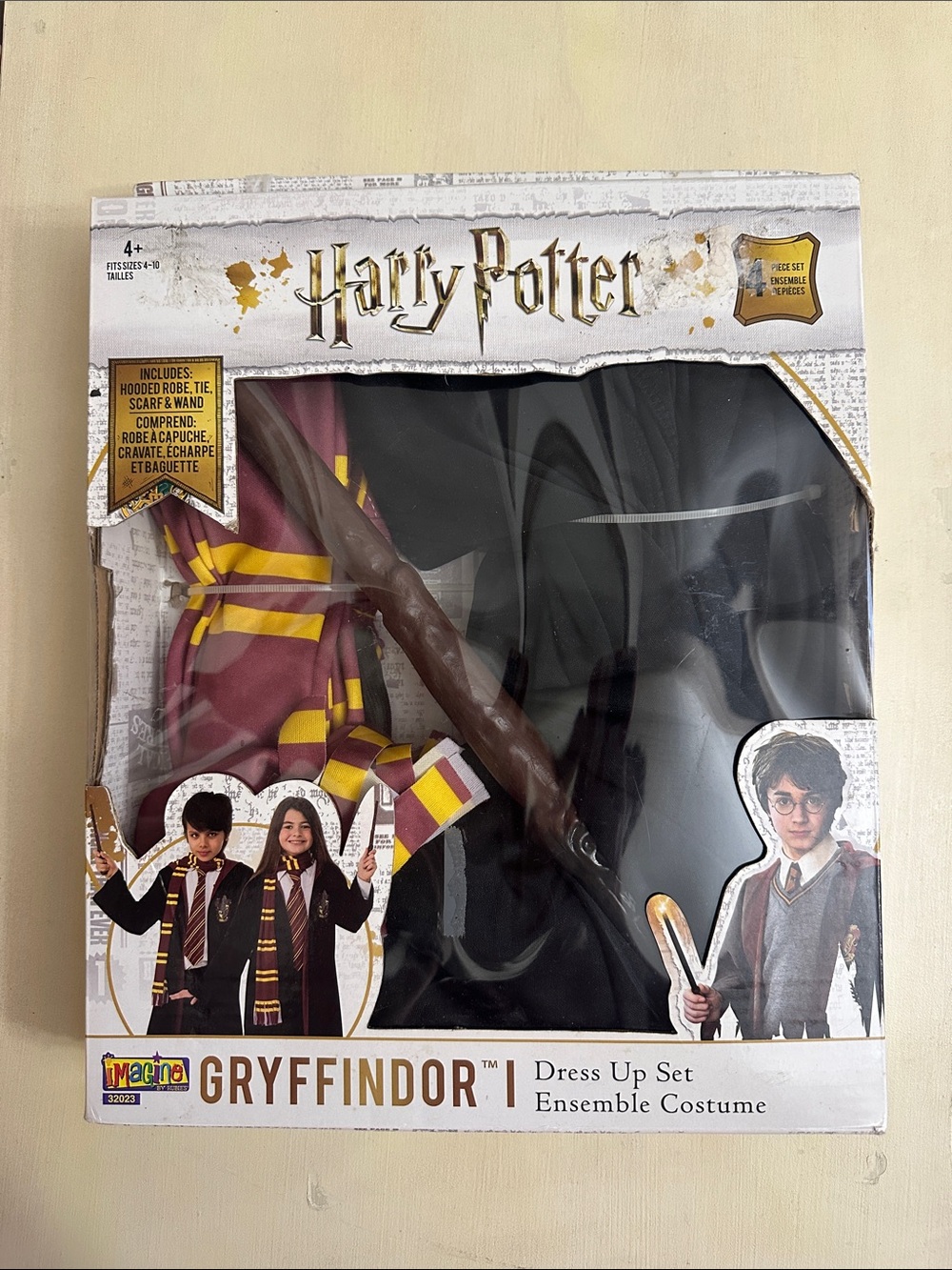 Harry Potter Gryffindor Kids Costume Set with Robe, Scarf and Wand Size Medium